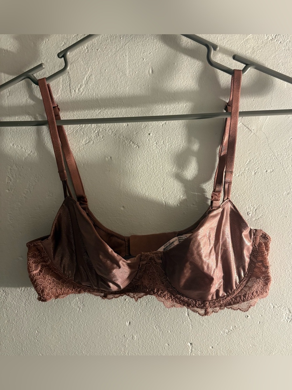 Victoria’s Secret Dream Angels 34C Dusty Rose Satin Lace Unlined Push Up Bra